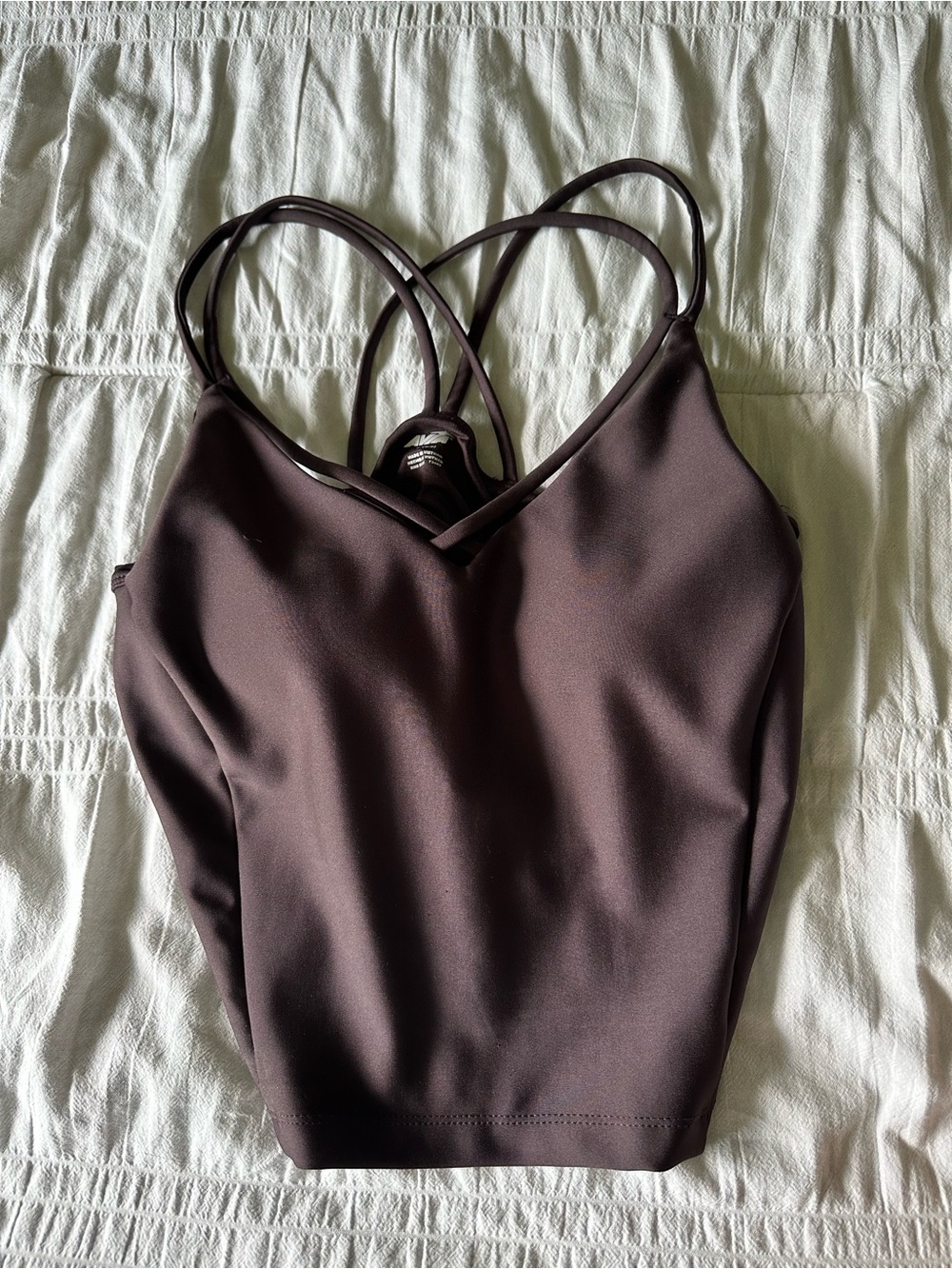 Avia Deep Brown Double-Strap Cropped Tank